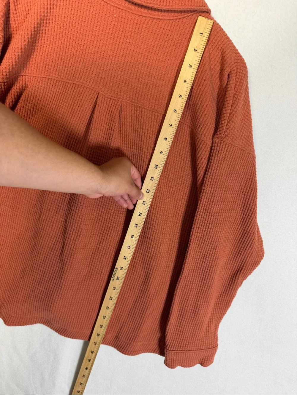 Madewell Shirt Jacket Women’s 2XL Orange Waffle Knit Shacket Textured